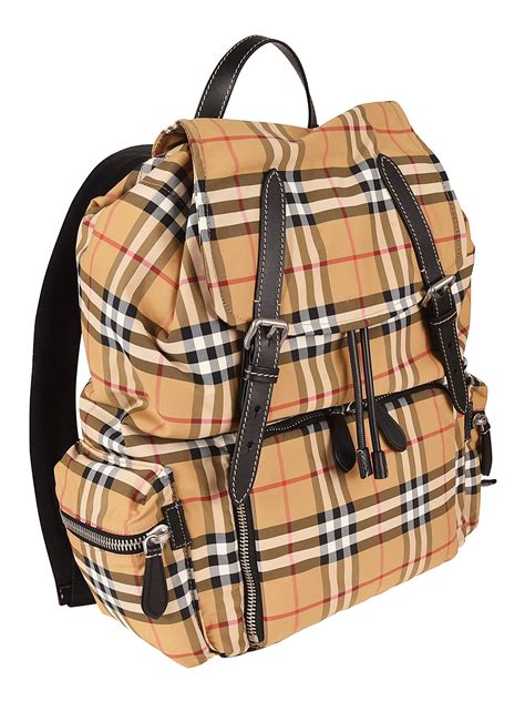 burberry small vintage check and leather backpack|Burberry vintage check backpack.